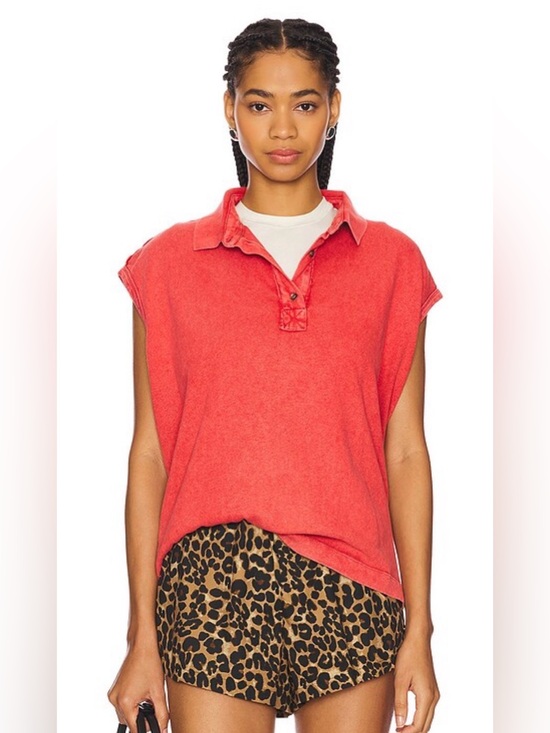 We The Free Tops - FREE PEOPLE We The Free x Revolve Keep On Polo Shabby Chic Crop Sleeveless Top M